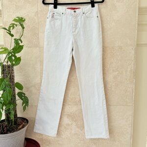 Vintage Guess Jeans White Denim Pants W16 Made In USA High Rise Straight Leg EUC